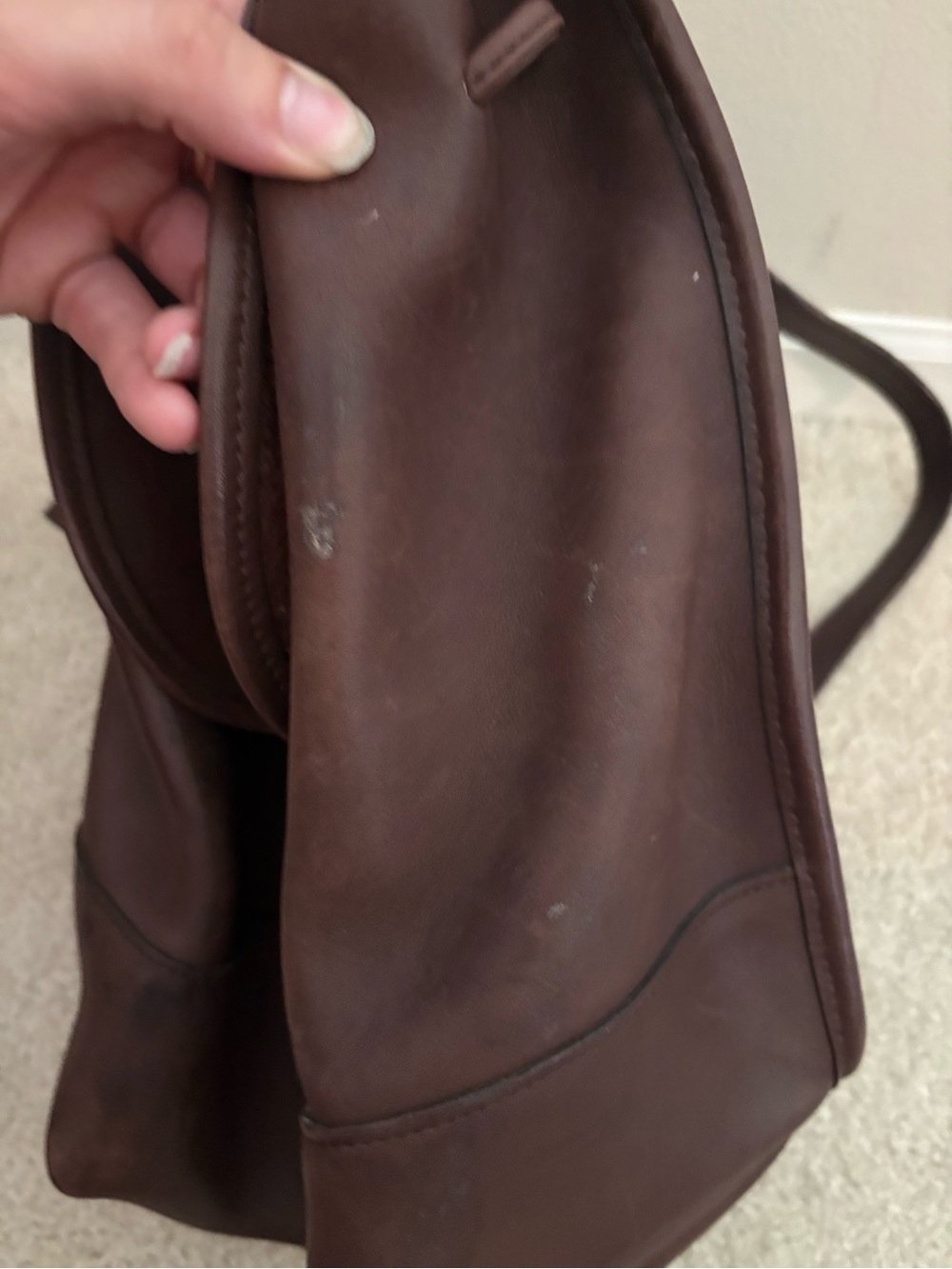 Vintage Brown Leather Coach Backpack - Picture 5 of 7